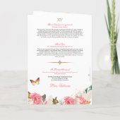 Programme Rose rose Roses Or Tiara Butterfly Quinceanera (Dos)