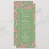 Programme Rose rose verte Retro Y2K les années 70 Motif de f (Devant / Derrière)