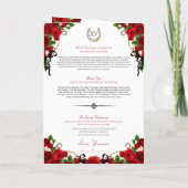 Programme Rose rouge Floral Mariachi Charro Quinceanera (Dos)