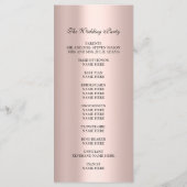 Programme Rose royal Blush Pink Minimalism Mariage (Dos)