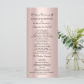 Programme Rose royal Blush Pink Minimalism Mariage (Debout devant)