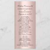 Programme Rose royal Blush Pink Minimalism Mariage (Devant)