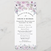 Programme Rose Rustique violet Mariage Floral (Devant)