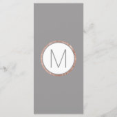 Programme Rose simple Gold Frame Ardoise gris Mariage (Dos)