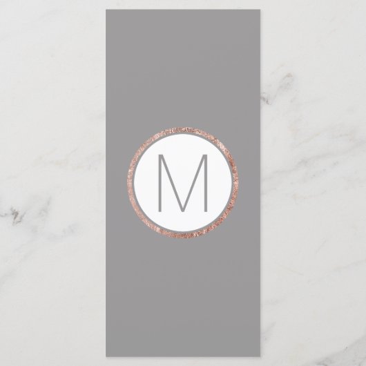 Programme Rose simple Gold Frame Ardoise gris Mariage (Dos)