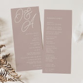 Programme Rose Taupe | Mariage de monogramme de filigrane de