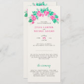 Programme Rose Vert Rose Pétales Fleurs Jardin Mariage (Devant / Derrière)