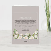 Programme Roses Blanches Élégantes Taupe Funérailles Pliées (Dos)