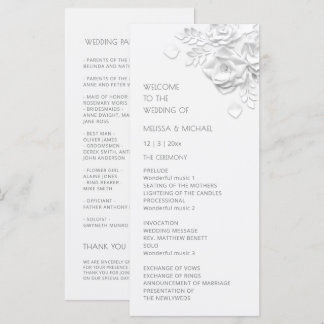 Programme Roses florales 3D blanches