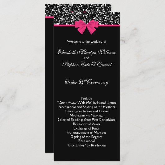 Programme Roses noires et blanches Bow rose (Devant / Derrière)