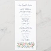 Programme Roses pastel rose, blanches et bleues & ruban (Dos)