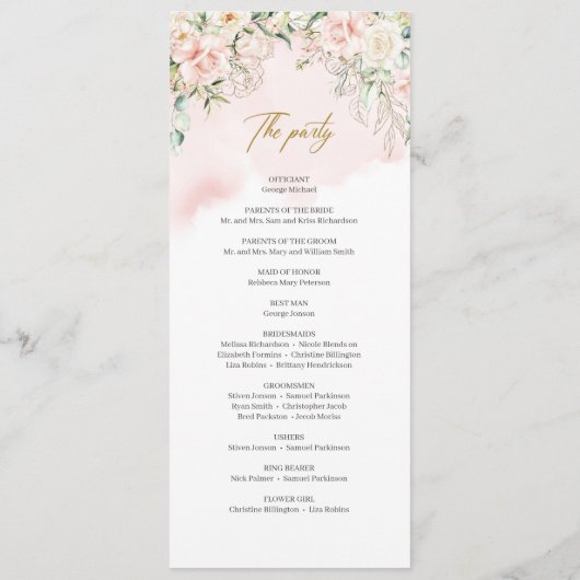 Programme Roses rose rousse rustique eucalyptus faux or (Dos)