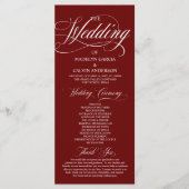 Programme Rouge Bourgogne Moderne Tout En Un Mariage Script (Devant)