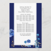 Programme Royal Blue Rose et Elegant Gold Leaf Quinceanera (Dos)