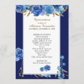 Programme Royal Blue Rose et Elegant Gold Leaf Quinceanera (Devant)