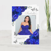 Programme Royal Blue & Silver Quinceanera Tiara Butterflies (Devant)