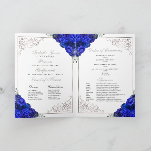 Programme Royal Blue Silver Tiara Quinceanera (Intérieur)