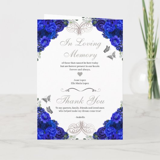 Programme Royal Blue Silver Tiara Quinceanera (Dos)