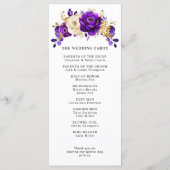 Programme Royal violet violet or Floral Mariage botanique (Dos)