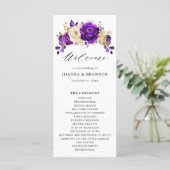 Programme Royal violet violet or Floral Mariage botanique (Debout devant)