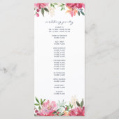 Programme Ruby Pink Peony Mariage botanique (Dos)