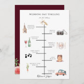 Programme Russe Aquarelle Bourgogne Mariage Timeline (Devant / Derrière)