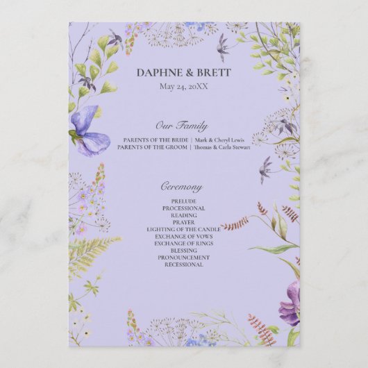 Programme Russe Lavender Sage Fleur sauvage Lavender Mariage (Devant)