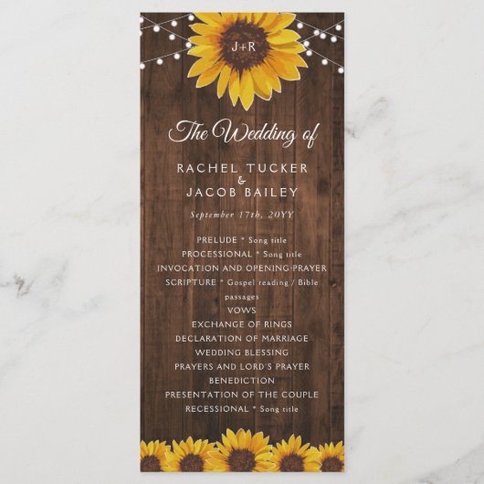 Programme Russe String éclat Mason Jar Mariage (Devant)