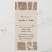 Programme Rustic Birch Trees and Deer Wedding Program (Devant)