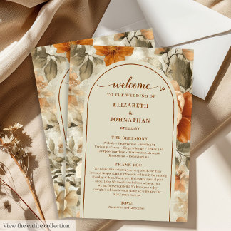 Programme Rustic Boho Burnt Orange Ivory Olive Program