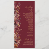 Programme Rustic Boho Chic Wildflowers Burgundy Wedding (Dos)