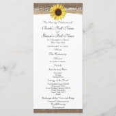 Programme Rustic Burlap and Sunflower Wedding Program (Devant)
