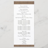 Programme Rustic Burlap et Twine Wedding Program (Dos)