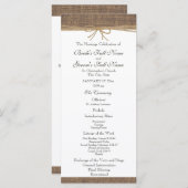 Programme Rustic Burlap et Twine Wedding Program (Devant / Derrière)