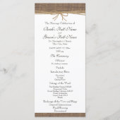 Programme Rustic Burlap et Twine Wedding Program (Devant)