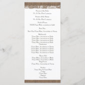 Programme Rustic Burlap et Twine Wedding Program (Dos)