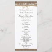 Programme Rustic Burlap et Twine Wedding Program (Devant)