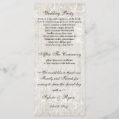 Programme Rustic Chic Brown Mariage Rose Vintage (Dos)