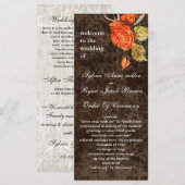 Programme Rustic Chic Brown Mariage Rose Vintage (Devant / Derrière)