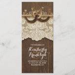 Programme Rustic Country Horseshoes LaceWood Wedding Program<br><div class="desc">Brown rustique fer à cheval couple programmes de mariage campagnard avec dentelle et bois d'écorce</div>