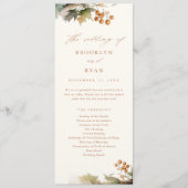 Programme Rustic Fall Greenery Feuille Foliage Mariage (Devant)