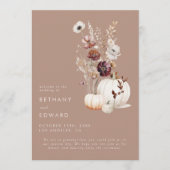 Programme Rustic Fall Taupe Floral Citrouille Mariage (Devant)