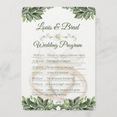 Programme Rustic Forest Greenery Floral Wedding Program Card (Devant)