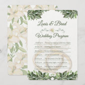 Programme Rustic Forest Greenery Floral Wedding Program Card (Devant / Derrière)