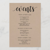 Programme Rustic Kraft Mariage Welcome and Itinercard (Dos)