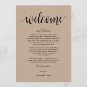 Programme Rustic Kraft Mariage Welcome and Itinercard (Devant)