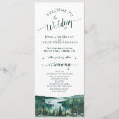 Programme Rustic Lake Tahoe Watercolor Landscape Wedding (Devant)