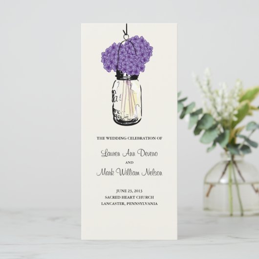 Programme Rustic Mason Jar et Hydrangeas (Debout devant)
