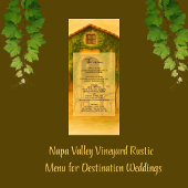 Programme Rustic Napa Valley Vineyard Golden Mariage Dîner