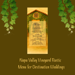 Programme Rustic Napa Valley Vineyard Golden Mariage Dîner